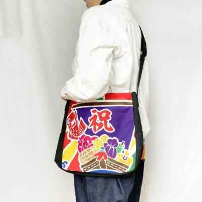 Japanese culture Tairyo-bata Big-catch flag Tote bag Colorful and fun bags #82
