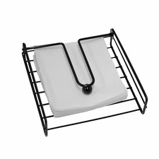 Napkin Holder Organizer w/ Metal Weight Ball Counter Top Tissue Dispenser Black