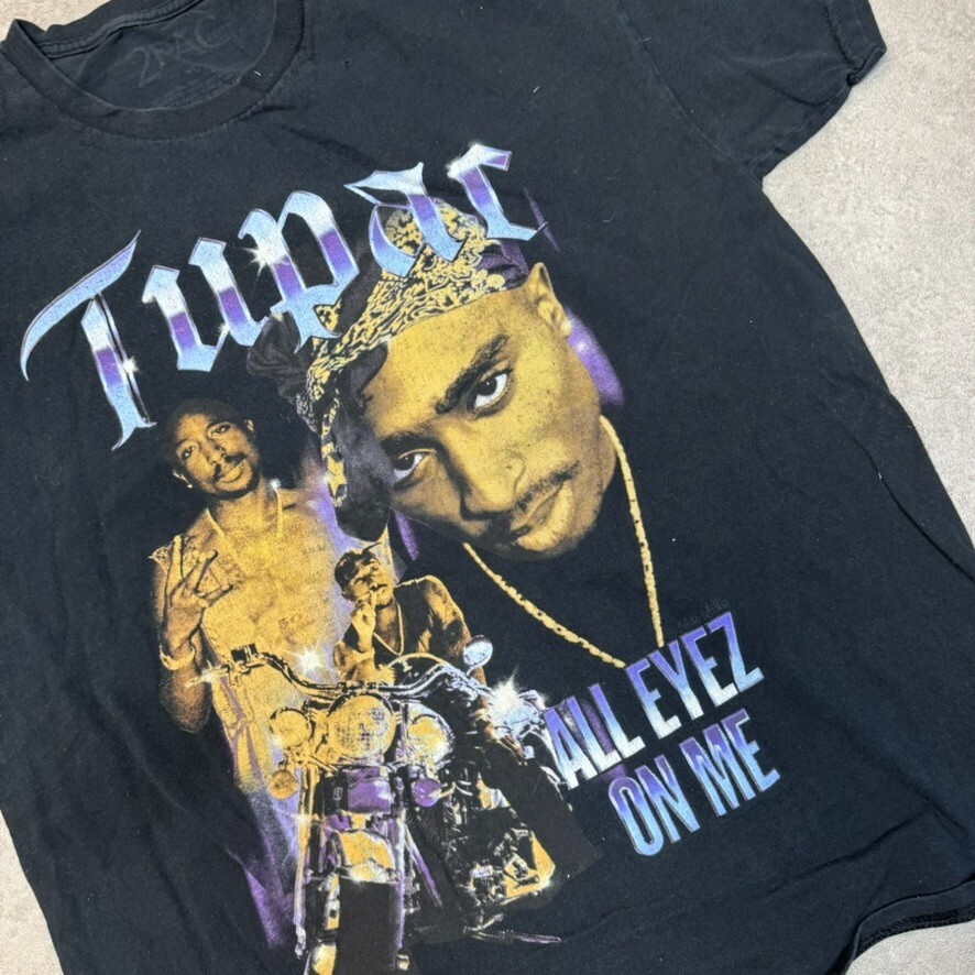 Tupac T-Shirt Mens XL All Eyez On Me Rap Music Graphic Print Tee, Black image 4