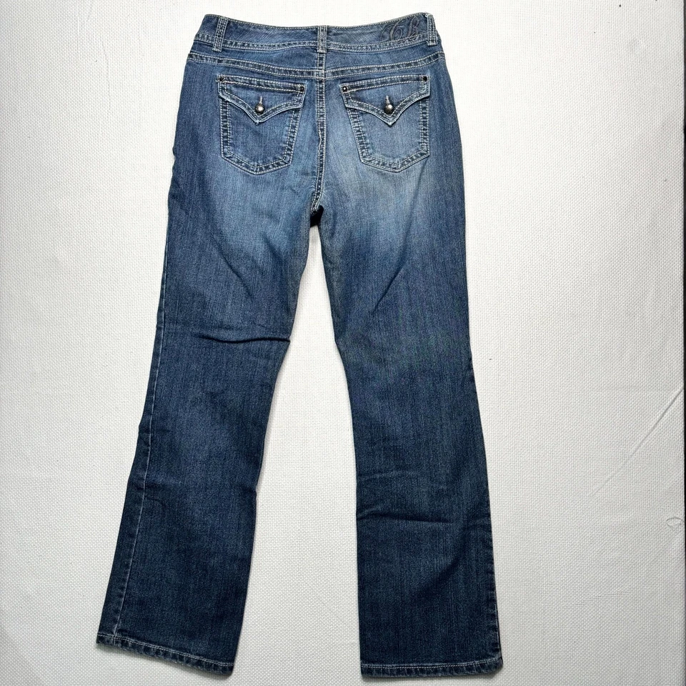 Code Bleu Jeans Womens 12 Blue Denim Cotton Stretch 5 Pockets Classic Zip Fly - Image 2 of 4