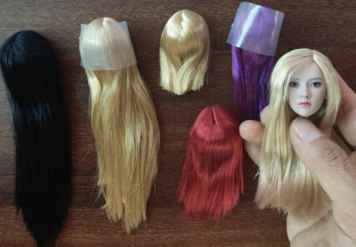 1/6 Scale Female Hair Wig model Multi Colors For 12'' Female Head carving