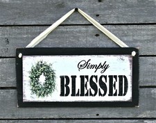 Simply Blessed Hanging Wall Sign