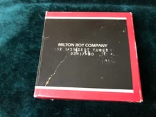 12 glass test tubes in box, 1/2" diameter.  Milton Roy Company.