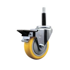 4 Inch Yellow Poly Swivel 3/4 Inch Expanding Stem Caster with Brake SCC