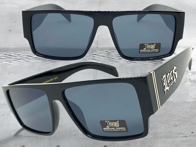 Classic Biker Hardcore Gangster Hip Hop LOCS DJ SUNGLASSES Black Frame Dark Lens