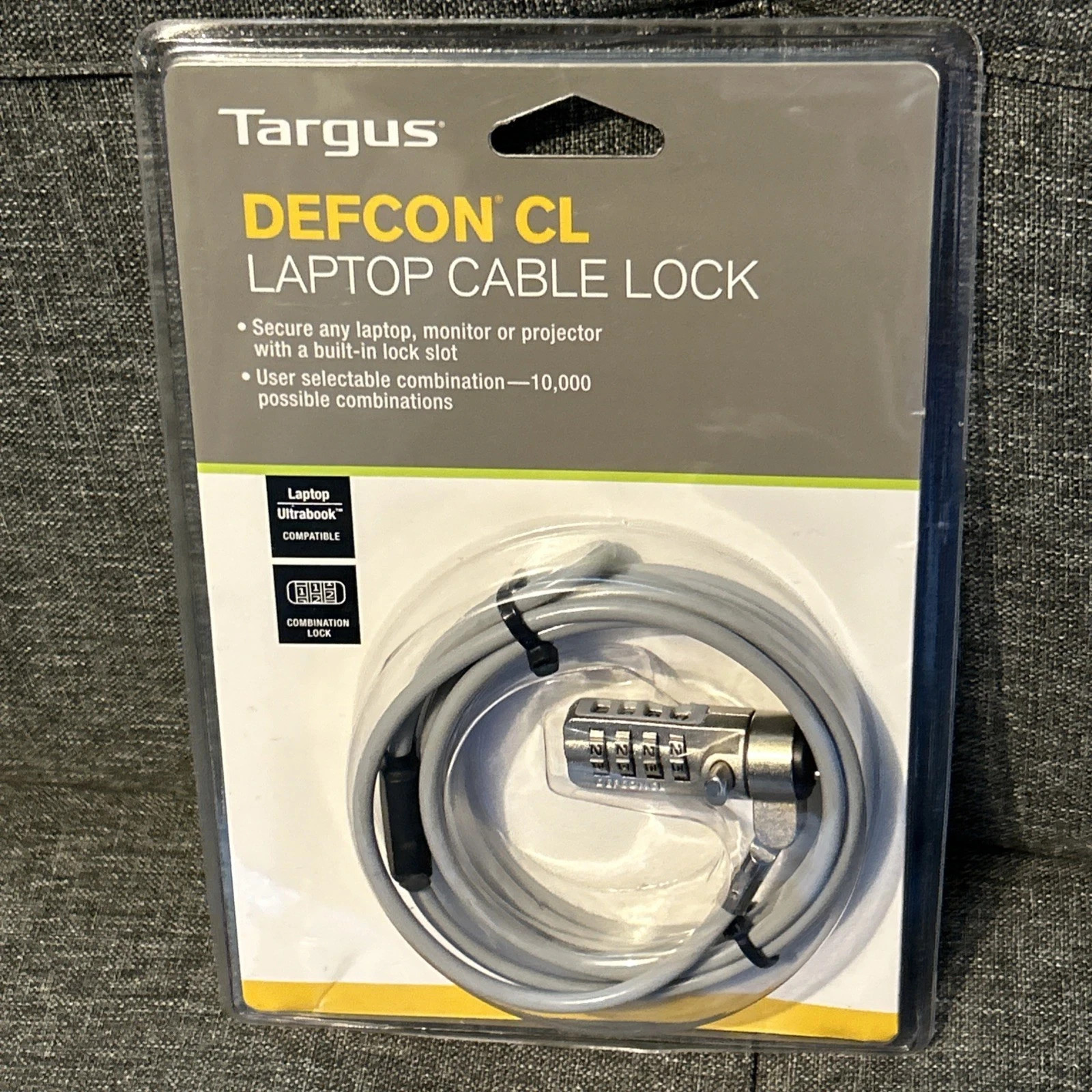 Targus Defcon CL Laptop Cable Lock, combination lock, 6.5 ft, 2m, new ...