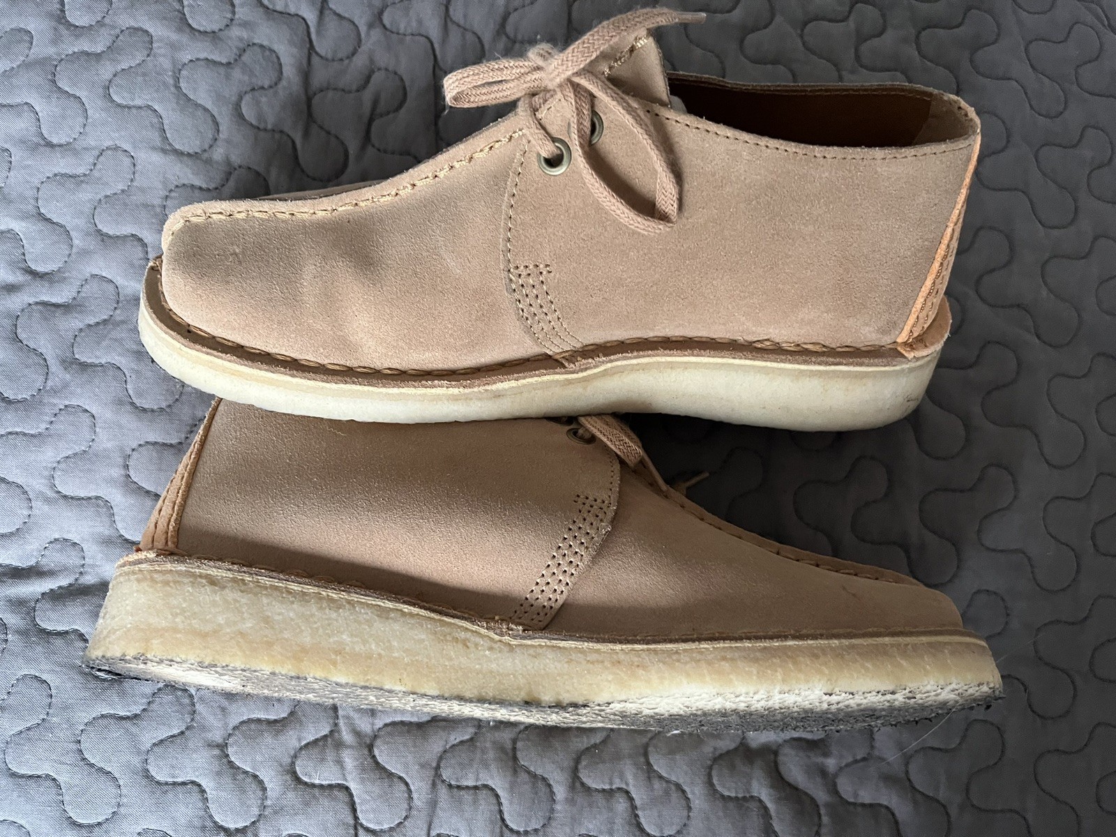 Clarks Originals Desert Trek boot Beige Tan Leather Shoes UK Size 5 38 image 2