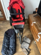 Out N About Nipper Sport V4 Running Buggy/ Pushchair Carnival Red with Footmuff