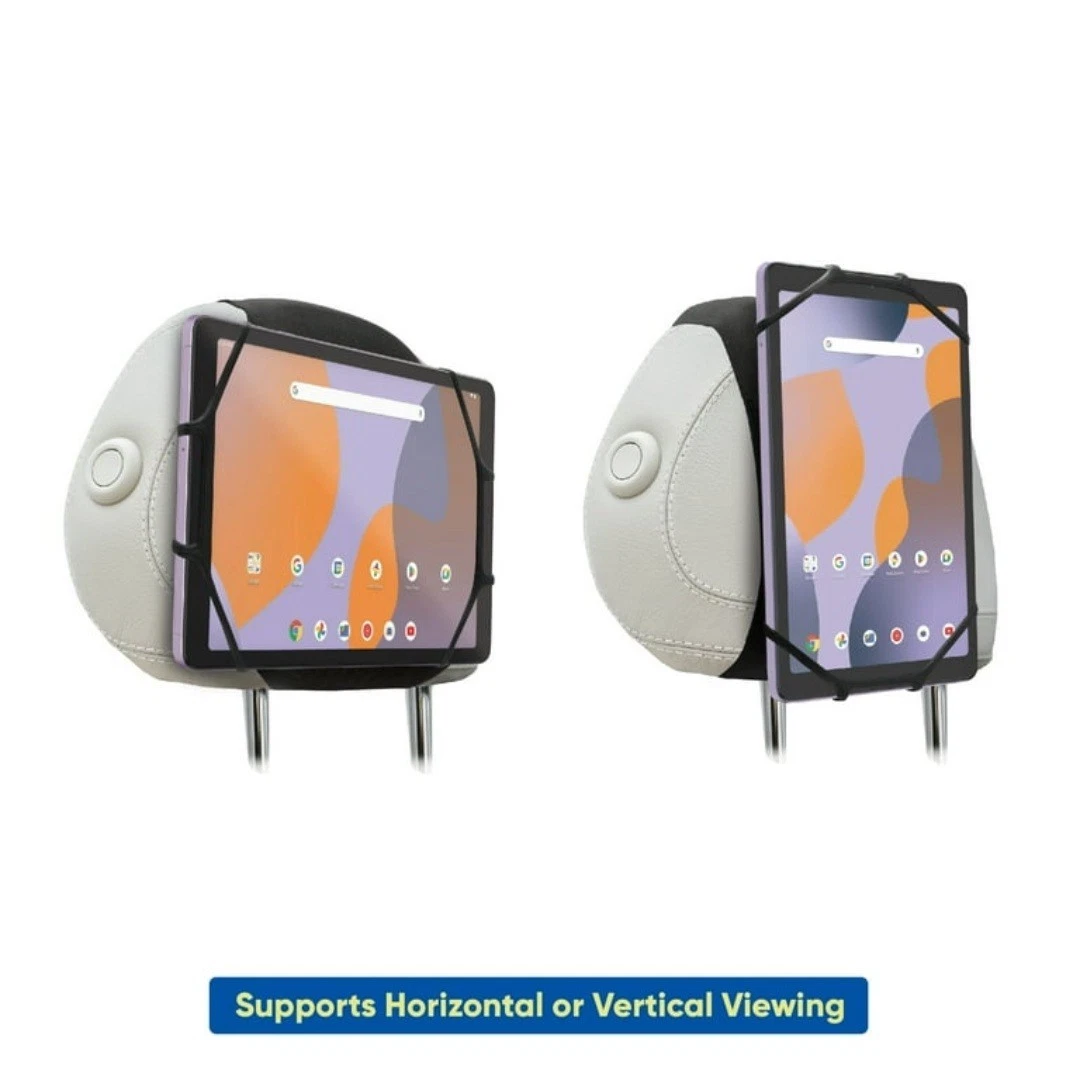 Universal Car Headrest Mount Holder with Adjustable Holding Net Black
