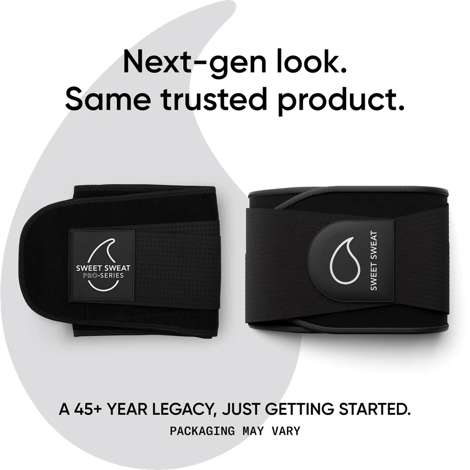 Recortadora de cintura Sweet Sweat Pro - negra, L (45 x 8,5 pulgadas) 3,5 - 4 mm de grosor Foto 2 de 4