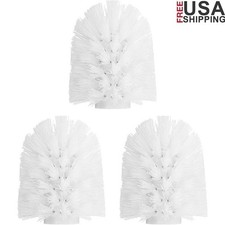 Toilet Brush Heads 3 Pack Durable Replacement Brushes Easy Install No Shedding