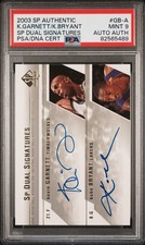 2003-04 SP Authentic Dual Signatures Kobe Bryant/Kevin Garnett Auto PSA 9 Mint 