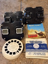 Vintage Black Sawyers View Master Lot 3 Stereo Viewer Portland OR 30 Reels