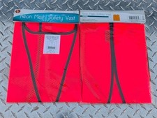 NEW XL Mesh Neon Orange Safety Vest 25.5" x 25.5" High Vision 2 Pack