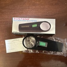 Suntone Illuminated Handheld Magnifying Glass Clear Optical Lens Black HH042