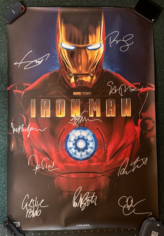 IRONMAN (First Movie) MOVIE Poster Signed 10X w/o COA - DISCOUNTED - READ!