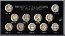1942-1945 Jefferson WWII 35% Silver Brilliant Uncirculated Nickel 11 Coin Set!