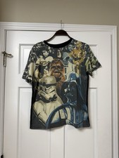 STAR WARS A New Hope 70s Movie ALL OVER PRINT T Shirt DISNEY Store Small