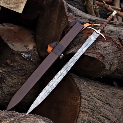 Handmade Damascus Viking Sword With Scabbard | Medieval Sword | Historical Sword