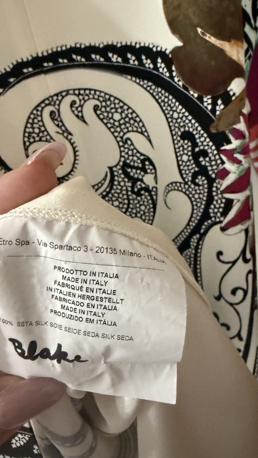 Etro Cream Shift Dress with Multicoloured Print Size 42 UK 10 image 7