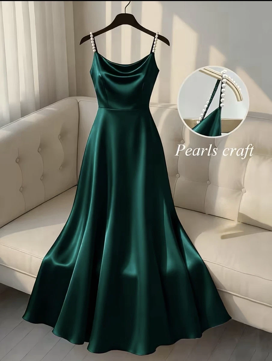 Satin Green Formal Dresses for Women for sale | eBay UK