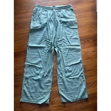 Gap Women s Light Green Wide-Leg Pull-On Linen Blend Pants Size M