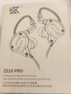 KZ ZS10 Pro IEM 5 Driver 4BA+1DD HiFi Earbuds w/ Mic Silver Linsoul