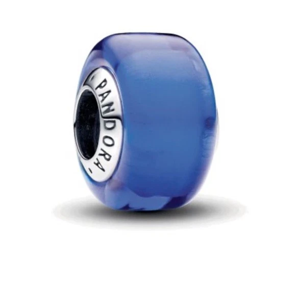 Nuevo 100% Auténtico PANDORA 925 Ale Plata Azul Mini Dije Cristal de Murano 793105C00 Foto 3 de 4