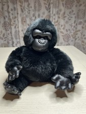 Vintage Gund Gorilla Soft Plush Animal Faux Leather Face Hands  Feet 12  