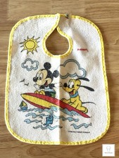 Vintage Playskool Disney Babies Mickey Mouse and Pluto Baby Bib Made in USA