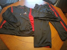 Air Jordan 4 Retro Flight Tracksuit Set 2012 Black and Red Jacket XXL Pants XL