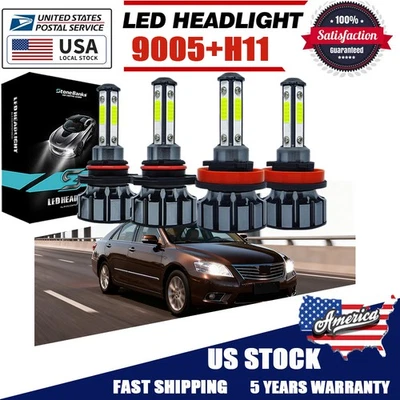 STONEBANKS For Toyota Camry 2007-2017 6000K Combo LED Headlight High Low Beam Bulbs Kit 4x