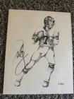 John Elway Autographed Original Lithograph Print Signed by Player & Artist