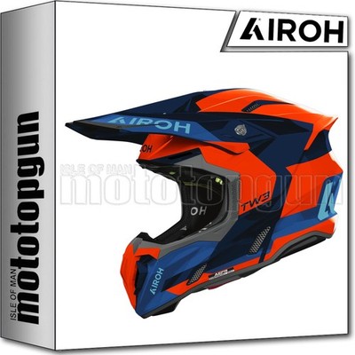 AIROH OFF-ROAD MOTORCYCLE HELMET TWIST 3 TW3F32 FANCY BLUE ORANGE GLOSS S