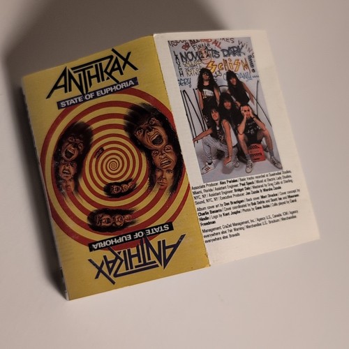 Vintage 1988 Anthrax State of Euphoria Thrash Metal Cassette MEGAFORCE - Picture 10 of 11