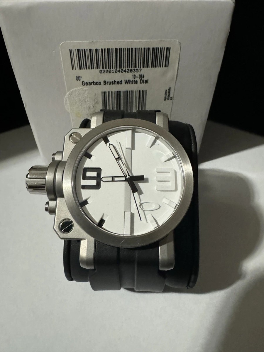 RARE Oakley Gearbox Brushed Aluminum w/White Dial Watch | eBay