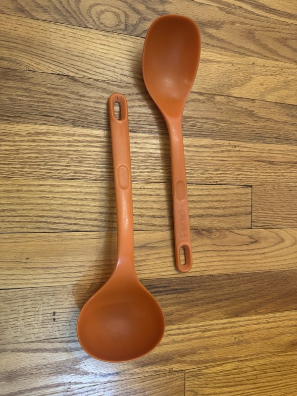 Rubbermaid Orange Nylon Spoon & Ladle Kitchen Utensil Set Made in USA Lot of 2
