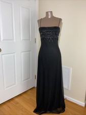 Dave Johnny Vintage Black Maxi Dress Beautifully Beaded Size 9/10
