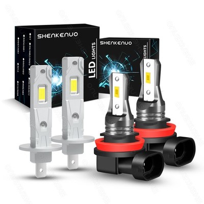 4pcs Combo H1+H11 LED Headlight Bulbs High Low Beam Kit 6000K Super Bright White