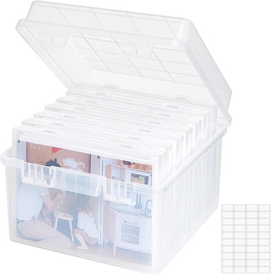 Lifewit Photo Storage Box 5x7 Case, 7 Inner 7 boxes, Clear 