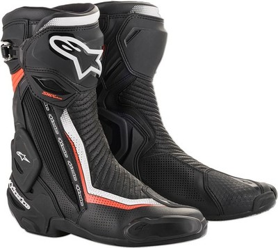 Alpinestars 2221119-1231-39 SMX Plus Vented Boots 6 Black/White/Red Fluo