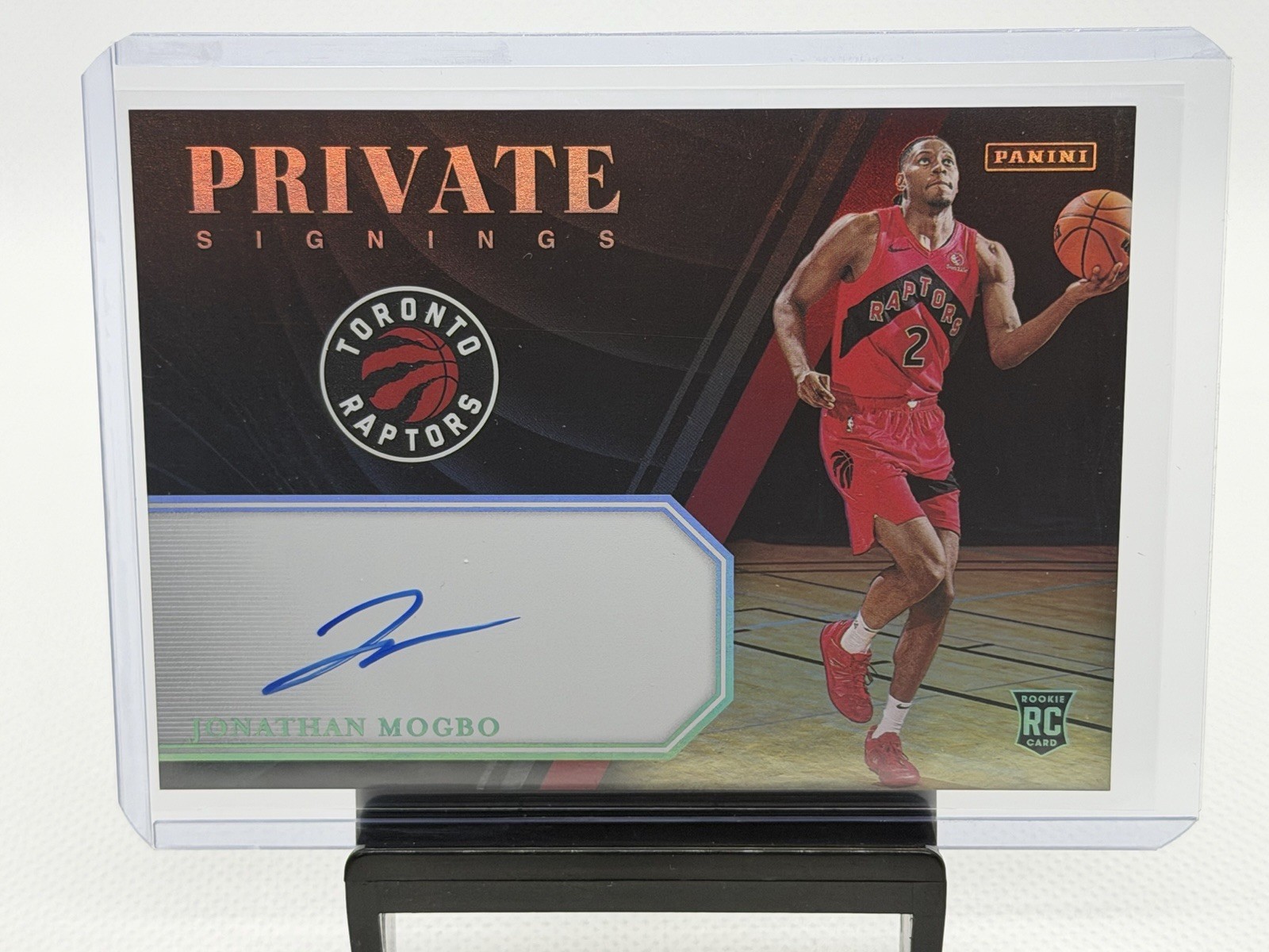 2024-25 Panini Private Signings Rookie Auto Jonathan mogbo Rookie Auto Raptors