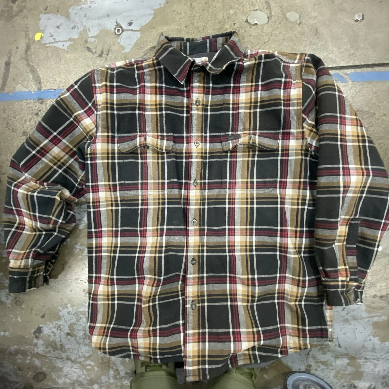 Carhartt Flannel Shirt Mens Size XL Thermal Lined Plaid Youngstown