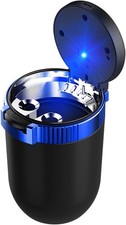 Car Windproof Ashtray With Lid Detachable Stainless Steel Smokele Color Blue
