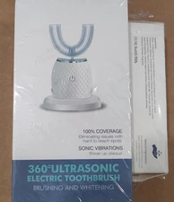  Ultrasonic 360 Electronic Toothbrush Sonic Vibration Brushing Whitening Kit NEW