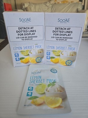 Lot Of 24 Soo'AE Lemon Sherbet Face Mask Pack, New In Box