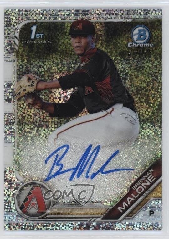 2019 Bowman Draft Chrome Pick Sparkles Refractor 27/71 Brennan Malone Auto nd3