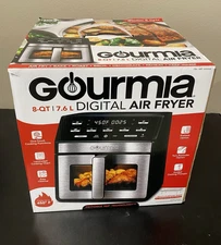 (New Open Box) Gourmia 8 QT Digital Air Fryer Window & Light, Countertop Black
