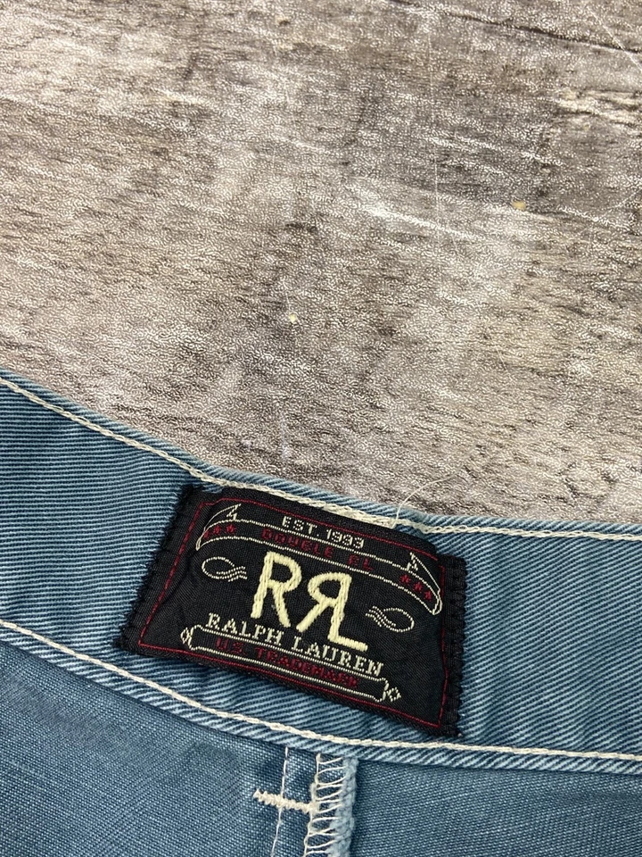 复古 RRL Ralph Lauren 男式 36 短裤军官野战工作服蓝色美国制造 — 第 3/4 张图片