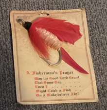 1963- GLEN EVANS CALDWELL IDAHO HUGE NOVELTY MOUNTED RED FLY A FISHERMANS PRAYER